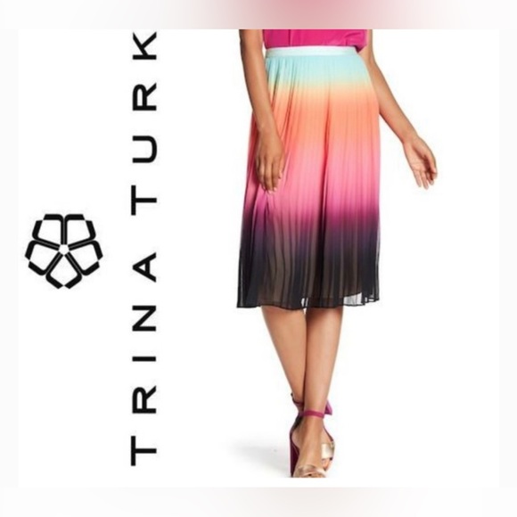Trina Turk Ombré Rainbow Skirt Size 6 - Picture 1 of 3